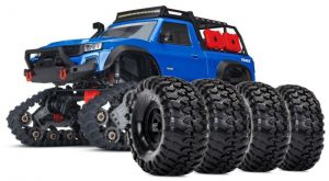 TRAXXAS TRX-4 MIT ALL-TERRAINTRAXX BLAU RTR O. AKKU/LADER 1/10 4WD SCALE-CRAWLER BRUSHED + EXTRA- REIFEN-SET (4)