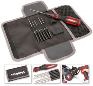 SPEED-BIT MASTER-SET, INNENSECHSKANT 7TEILIG 1/4ZOLL + GRIFF TRAXXAS (1,5 2,0 2,5 3,0 GERADE & 2,0 2,5 3,0MM KUGEL)