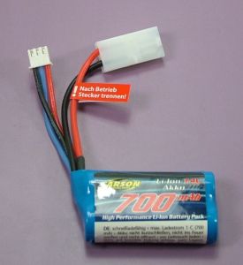 7,4 v LIION 700mAh Akku Tamiya Stecker65 mm x 37 mm x 19 mm